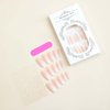 RUOKEXIN Press on Nails Almond Short Fake Nails with Glue Pink White Ombre Acrylic False Nails with Designs Glossy Artificial Nail Press ons Reusable Natural Stick on Nails for Women Fingernails Set