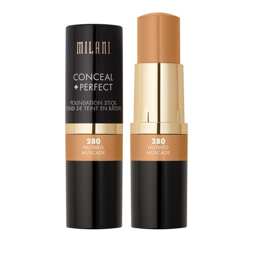 Milani Conceal + Perfect Foundation Stick - Nutmeg (0.46 Ounce) Vegan, Cruelty-Free Cream Foundation - Cover Under-Eye Circles, Blemishes & Skin Discoloration for a Flawless Finish