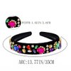 Firuilo Baroque Colorful Headband Crystal Rhinestones Hairband with Beaded Hair Ties Bejeweled Wide Head Band for Women and Girls