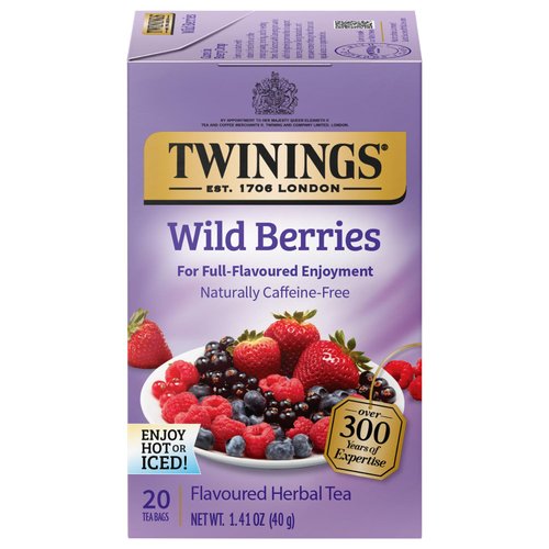 Twinings Wild Berries Tea - Bright and Uplifting Naturally Caffeine-Free Herbal Tea Bags Individu...