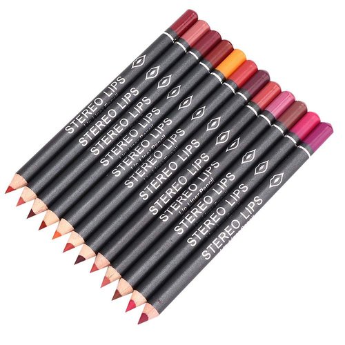 Matte Lip Liner Set, Lipliner Pencil Set, Waterproof Lip Liner, Long Lasting Matte Sweat-Proof Lipliner Pen Set with 12 Colors, Lip Makeup Cosmetic Pen Set for Women