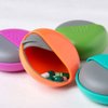 Pill Cases 4 Packs Travel Pill Organizer Portable Compact Pill Box for Purse Cute Round Medicine Container for Pills Fish Oil Vitamine Supplements