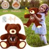 Libima 14 Inch Remembrance Bear Plush Stuffed Animal with Recorder Soft Doll Fabric Animal Toy with a Picture Frame for Baby Shower Wedding Birthday Gift (Dark Brown, 14 Inch)