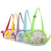 Auony Beach Toy Mesh Beach Bag Kids Shell Bag Dinosaur Beach Sand Toy Totes for Holding Shells Beach Toys Sand Toys Swimming Accessories for Boys Girls Picking Up Shells (Green)