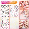 JOYJULY Nail Art Brushes Kit, 3D Nail Art Decorations Kit with Nail Dotting Tools Butterfly Nail Art Glitters Stickers Nail Art Rhinestones, Nail Foil, Nail Art Striping Tapes Nails Design Kit