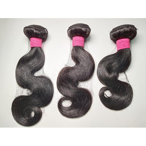 Body Wave Human Hair 1 Bundle 100% Unprocessed Brazilian Virgin Remy Hair 10A Weave Single Bundles Double Machine Weft Hair Extensions Short/Medium Long Length for Women Natural Black Color 12 Inch