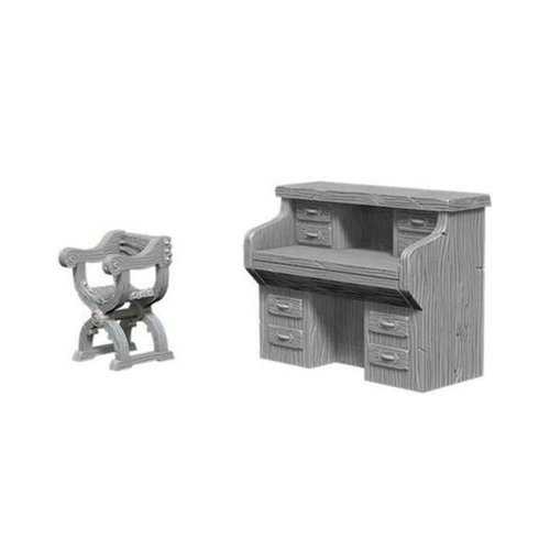 WizKids Deep Cuts Unpainted Miniatures Terrain: Wave 5: Desk & Chair