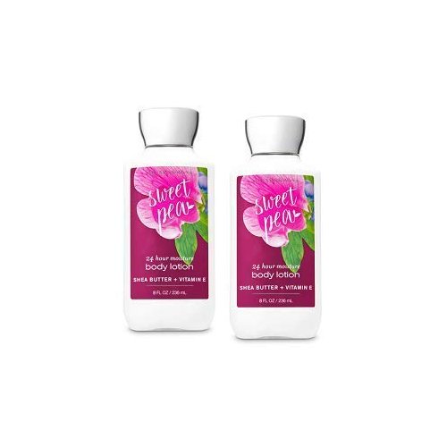 Bath and Body Works 2 Pack Sweet Pea Super Smooth Body Lotion 8 Oz