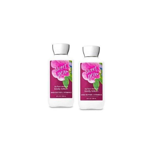 Bath and Body Works 2 Pack Sweet Pea Super Smooth Body Lotion 8 Oz