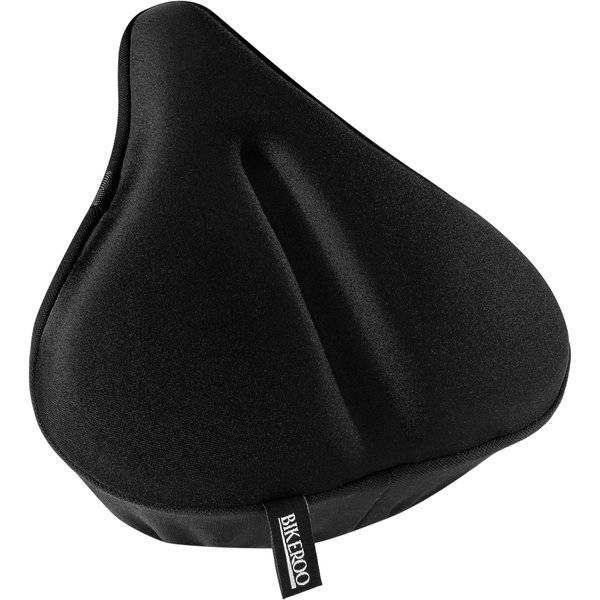 Bikeroo Exercise Bike Seat Cushion - Extra Wide Padded Gel Bike Seat Cover for Men & Women - Compatible w/Peloton, NordicTrack, Stationary Spin Bikes - Bike Accessories