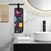 Beautyflier 2 Pieces Flat Iron Cover Sleeve, Canvas Heat-Resistant Flat Iron Hair Straightener Holder Pouch, Hair Straightener Travel Cover for Travel, Gym, or Home (13.5IN, Purple Flower)