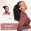 Ponytail Extension for Black Women Curly Drawstring Ponytail Hair Extensions 14'' Natural Black Synthetic Kinkys Curly Drawstring Ponytail for African Women(#2)