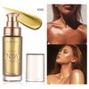 PHOERA High Gloss Waterproof Body Luminizer Glitter Face Shimmer Moisturizer Lotion Tan Cream Foundation Makeup Bronzer AQUAPURITY (102 Metallic Gold)