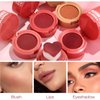 Stamp Liquid Blush Stamp Blush with Heart Shaped Applicator Natural Long Lasting Blush, Light and Airy Makeup for Women (3)