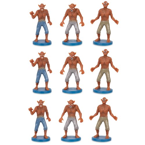 Archie McPhee Itty Bitty Werewolves - Bag of 9 Miniature Figures (Toy_Figure_Set, Soft Vinyl, Fantasy Wolf Theme)