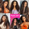 Super idol Ombre Highlight Deep Wave Lace Front Wigs Human Hair 1B/30 Honey Blonde Lace Closure Wigs for Black Women Pre plucked with Baby Hair Free Part(16 Inch, 1B/30 Highlight Wig)
