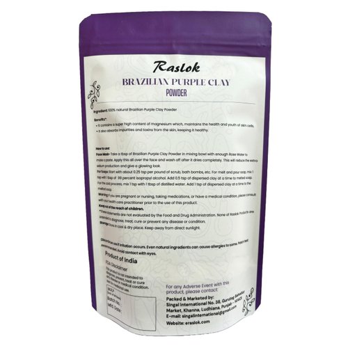 Raslok Brazilian Purple Clay | Facial Cleansing Mask | For making Masks, Creams, Scrubs, Body Wash and Soaps (3.52, Ounces)