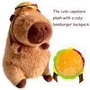 Tanha Capybara Plush Toy, Capybara Stuffed Animals, Soft Capybara Stuffed Toy, Cute Capybara Plush, Capybara Gifts - with Hamburger Backpack, 45cm / 18inch
