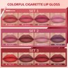 MEICOLY Matte Waterproof Liquid Lipstick Cigarettes Set Kit,4 Colors Lip Stain,Smoke Tube Cigarette Lipstick,Long Lasting Lip Gloss Lip Tint,Matte Lip Makeup for Women Girls,Set 3