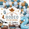 Sursurprise Western 2nd Birthday Party Decorations, This Ain’t My First Rodeo Backdrop Cowboy Balloon Garland Arch Kit for Boys Mexican Two Birthday Party Supplies