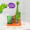 Brusheez Kids’ Electric Toothbrush Set - Safe & Effective for Ages 3+ - Parent Tested & Approved with Gentle Bristles, 2 Brush Heads, Rinse Cup, 2-Minute Timer, & Storage Base (Snappy The Croc)