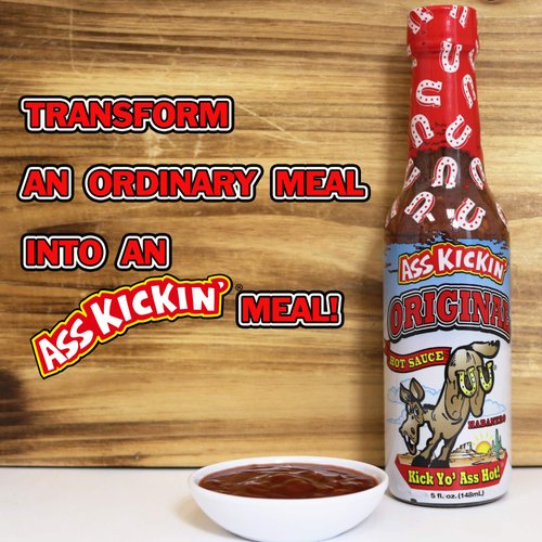 ASS KICKIN' Original Hot Sauce with Serrano and Habanero Peppers- 5 oz 3 Pack - Try if you dare! – Perfect Gourmet Gift for the Hot Sauce Fan
