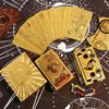 ALKALO Tarot Cards with Guide Book, 80PCS Gold Tarot Cards Set with 4Pcs Wooden Tarot Card Holder, Waterproof Tarot Deck/Fortune Telling Game Craft Cardboard for Beginners