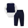 SANMIO Baby Boy Clothes Suits Infant Gentleman Outfit Collared Dress Shirt+Vest+Tie+Corsage+Pants 5Pcs Baby Suit Sets