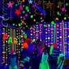 120feet Round Dot UV Neon Garland Hanging Paper Glow in The Dark Neon Glow Party Supplies and Decorations Glow in The Dark Blacklight Reactive Fluorescent Black Light Party Kit for Birthday Wedding