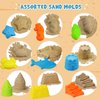 TOY Life Beach Sand Toys for Kids Toddlers - Shark Beach Toys for Kids 3-10, Toddler Sandbox Toy with Sand Bucket, Beach Shovels, Animal Molds Sand Castle Toys, Mesh Bag, Sand Toy for Toddler Boy Girl
