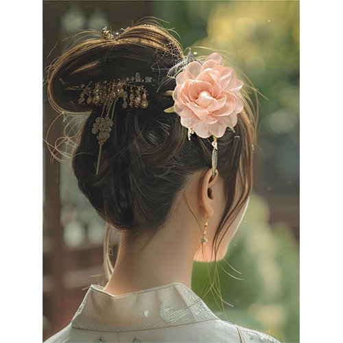 Flower Hair Sticks Rose Hair Chopsticks Hairpin Hair Buns Hair Pins Hair Accessories for Women and Girls 1 Pc 065-#01