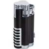Prestige Import Group Cyclone Wind Resistant Triple Torch Cigar Lighter with Punch Cutter - Color: Chrome with Black