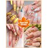36 Pcs Autumn Fall Nail Art Stickers and Maple Leaf Nail Glitter Sequins, Kalolary 3D Self-Adhesive Fall Maple Leaf Nail Decals Stickers Splarkly Nail Sequins Flake Acrylic Manicure Paillettes