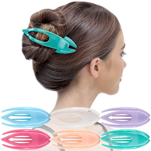 RC ROCHE ORNAMENT 6 Pcs Womens French Concord Curved Hair Clip No Slip Strong Grip Comfortable Hold Girls Ladies Beauty Accessory Fashion Pin Teeth Clamp, Small Pastel Multicolor