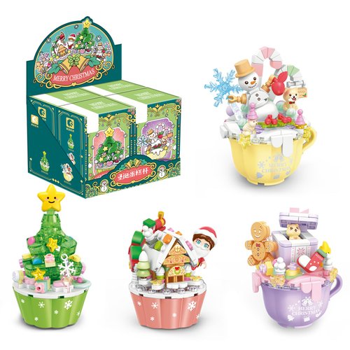 MEIEST Christmas Building Blocks Sets,4 in 1 Festival Bricks Toys for Kids,Cute Xmas Gifts & Home Decor