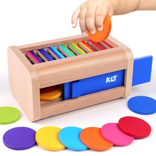 KLT Montessori Toys for 1-3 Year Old: Wooden Learning Color Sorting Toys for Toddlers 1 2 3 - Educational Toy for Fine Motor Skills - Preschool Sensory Activities Matching Game for Boys and Girls