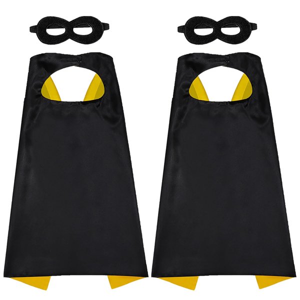 AODAI Superhero Capes for Kids Halloween Costumes and Dress up - Superhero Toys Capes 4-10 Year for boys birthday party Gifts(Black-2PCS)