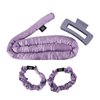 Satin Heatless Curling Rod Set, Hair Rollers for Curls, Premium Satin for Voluminous Curls Overnight Curls to Sleep in Heatless Curling Rod Headband Hair Wrap Set All Hair Types (Plush Purple, Medium)