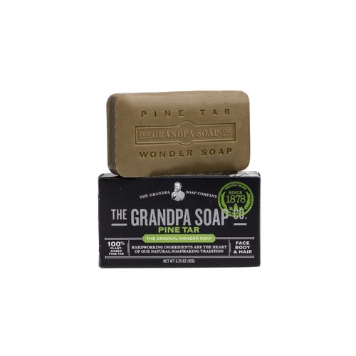 Pine Tar Bar Soap by The Grandpa Soap Company | The Original Wonder Soap |Vegan, 3-in-1 Cleanser, Deodorizer & Moisturizer | 3.25 Oz.