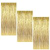 Foil Fringe Curtain, BigBigMe 3 Pack Gold Metallic Tinsel Foil Backdrop,Party Streamers for Birthday Wedding Decor, Door Streamers, Bachelorette Party Decorations, Party Supplies, Gold Backdrop