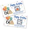 REWIDPARTY Colorful 60th Birthday Party Game Scratch Off Cards（32 PCS） Cheers to 60 Years Party Games Supplies Happy 60th Birthday Party Scratch Cards Funny Activity Holiday for Groups Raffle Tickets