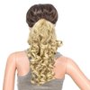 SWACC 12-Inch Short Screw Curls Claw Clip Ponytail Extensions Synthetic Clip in Drawstring Curly Ponytail Hairpiece Jaw Clip Hair Extension (Dark Honey Blonde/Bleach Blonde Highlights-16H613#)