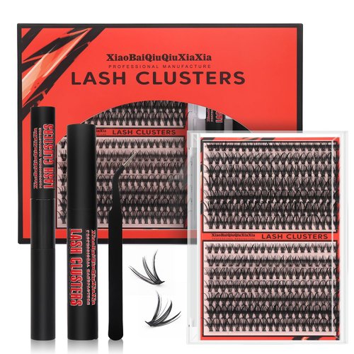 Lash Clusters DIY Lash Extensions Kit 280pcs Individual Lash Clusters Kit, 9-16Mix 30D 40D Curl Eyelash Extension Kit with Lash Bond and Seal and Remover Lash Tweezers DIY at home(30D+40D-9-16 KIT）