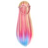 LHNHAIR 35 Inch Colorful Hair Mannequin Head Manikin Cosmetology Makeup Manican Doll Training Head with Stand for Practice Braiding Styling Updos Display