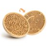 Wooden Labyrinth Board Game with Two Versions of Upgraded Circular Marble Maze with Two-Sided Design, 2-in-1 Puzzle Maze with Two Metal Balls, Brain Teaser Game for Children, Teenagers, and Adult