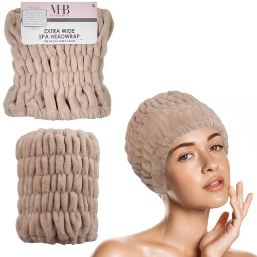 Expressions Extra Wide Spa Headwrap - 1pc Extra Comfort Spa Hair Band, Tan, Microfiber, Hairband, Women - Adult