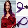 18 Inch High light Clip in Human Hair Extensions 100% Straight Clip on Party Highlights Colored Hair Extensions 6 Pieces/set (Purple)