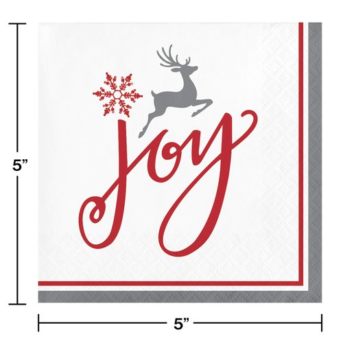 Creative Converting Winter Wonder Beverage Napkins, 5", Multi-color