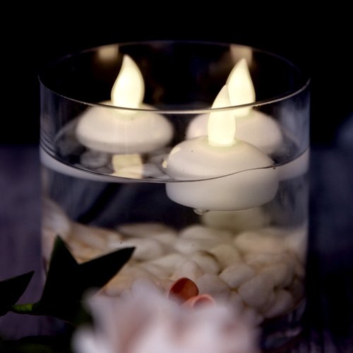 IMAGE Floating Candles, Flameless Floating LED Tea Lights 12 Pack Waterproof Tealight Candles for Wedding Party Spa Home Indoor Outdoor Decor-Warm White