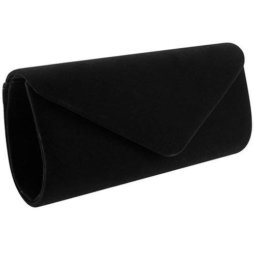 Women Evening Bag Clutch Purse,lovyoCoCo Handbag With Detachable Chain Strap for Wedding Cocktail Party Velvet Solid Color (Black)